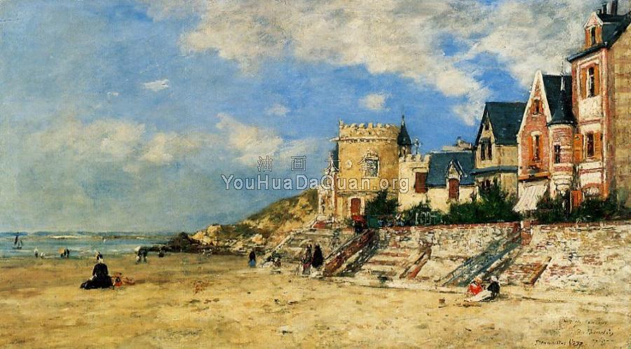 The Tour Malakoff and the Trouville Shore - 尤金·布丹